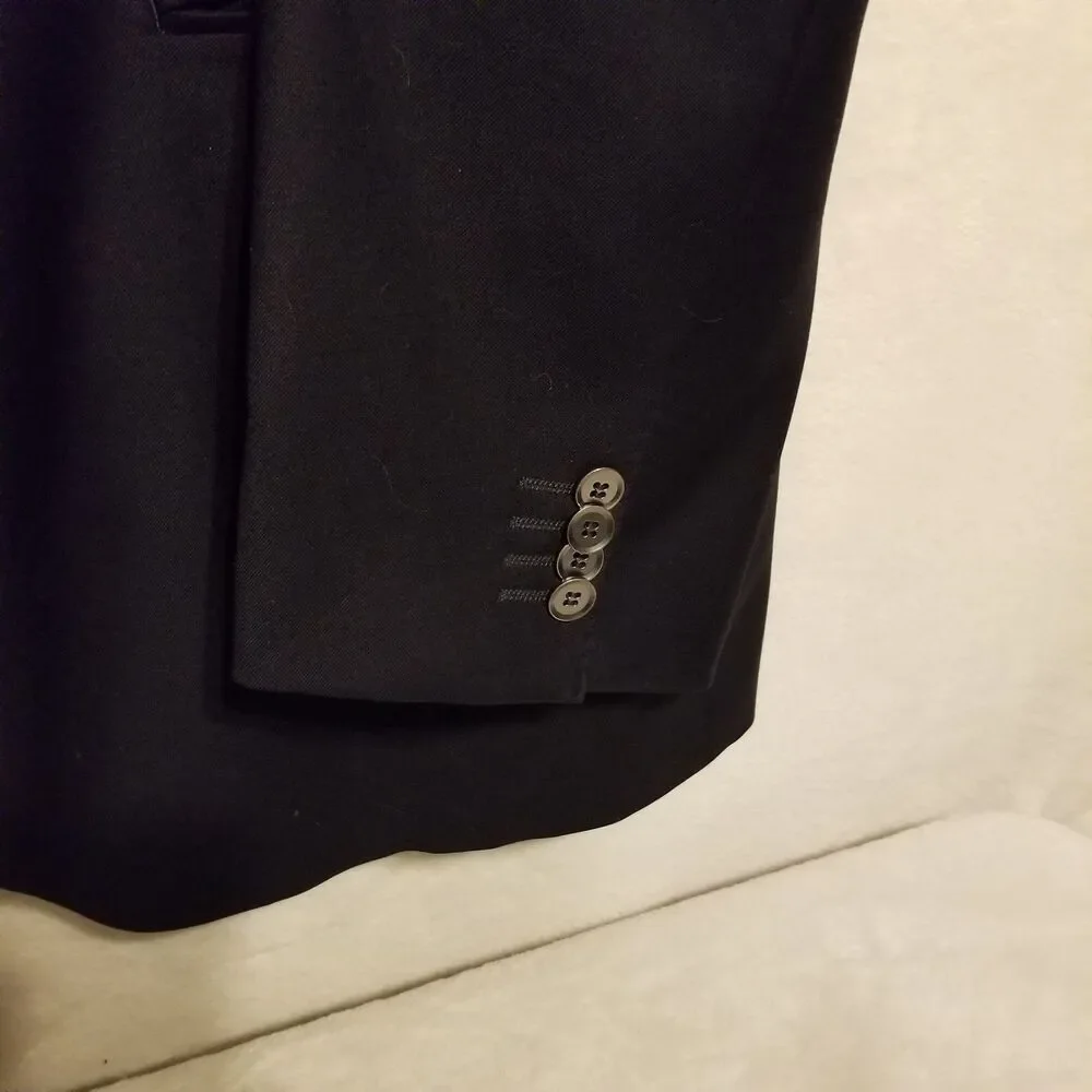 Byron Luca di Marco 48L Wool Blazer Dual Vent Sport Suit Coat Black Business